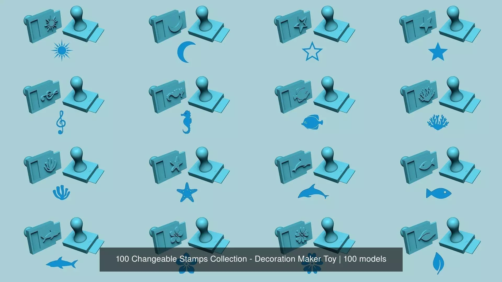 100 Changeable Stamps Collection - Decoration Maker Toy _1