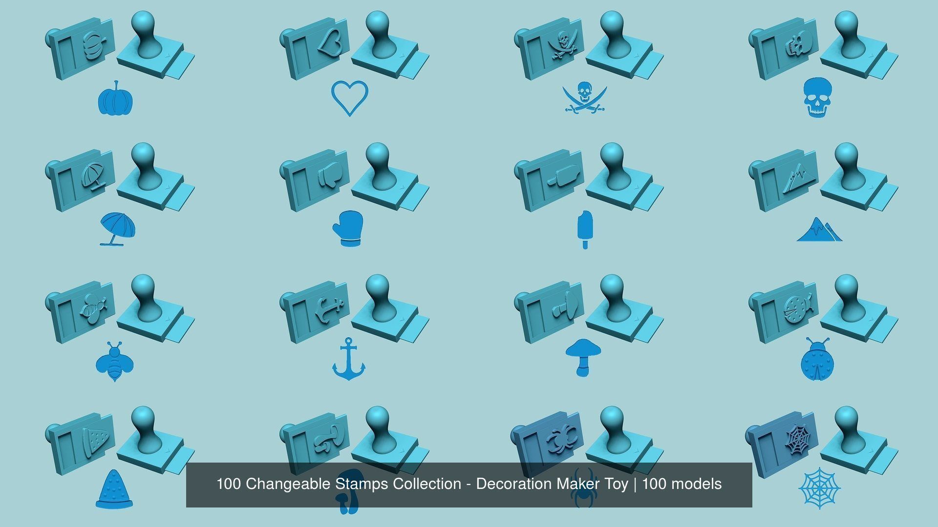 100 Changeable Stamps Collection - Decoration Maker Toy _5