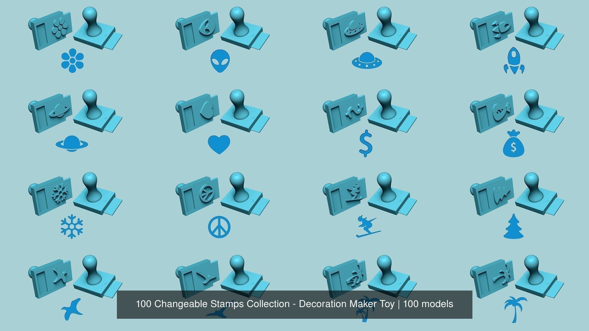 100 Changeable Stamps Collection - Decoration Maker Toy _4