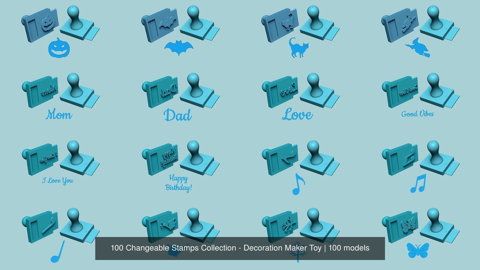 100 Changeable Stamps Collection - Decoration Maker Toy _11