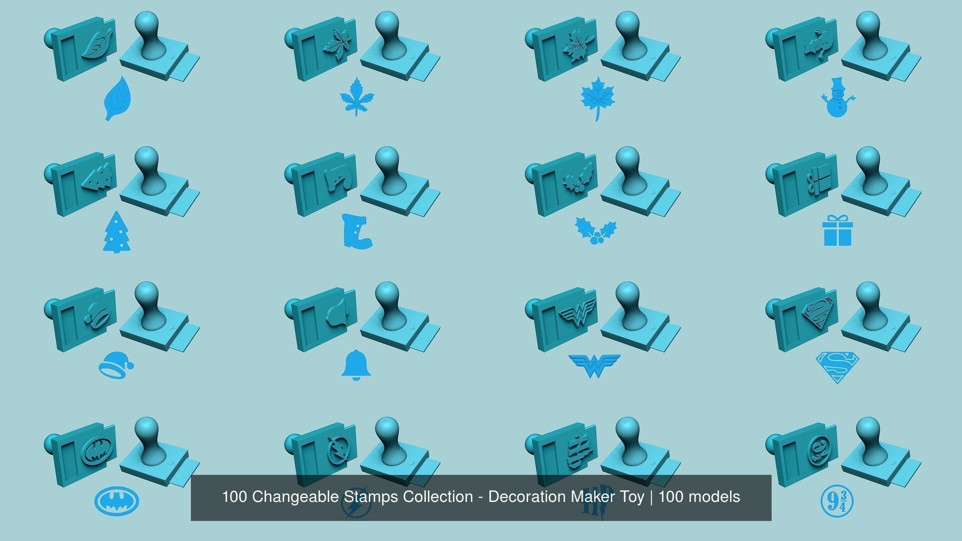 100 Changeable Stamps Collection - Decoration Maker Toy _14