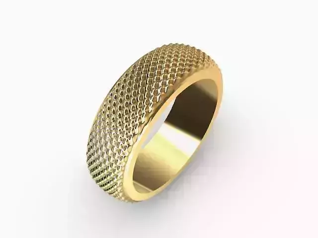 woven nest textured ring band US size 8 3D print model