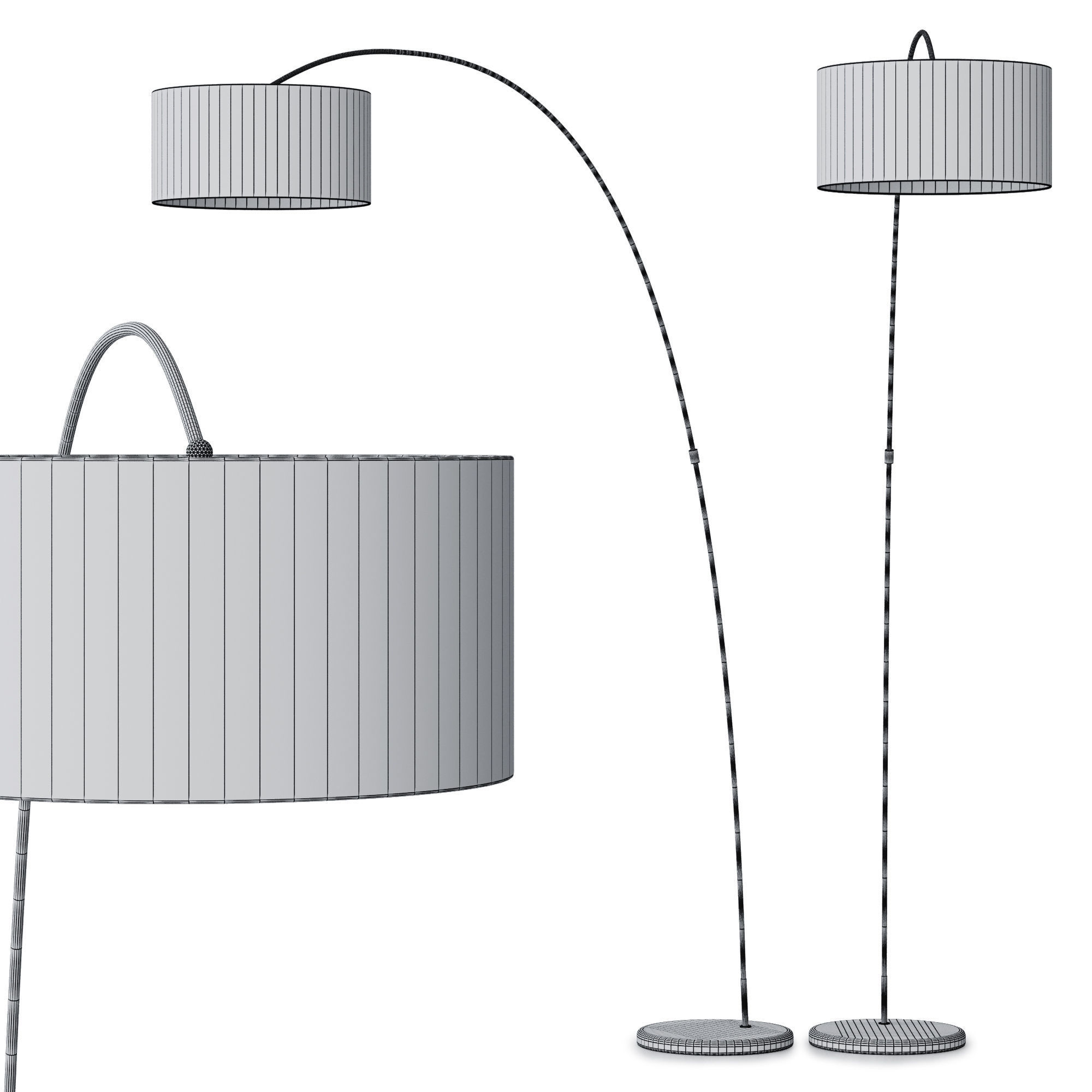 Floor lamp Faro Barcelona PAPUA 3D model_16