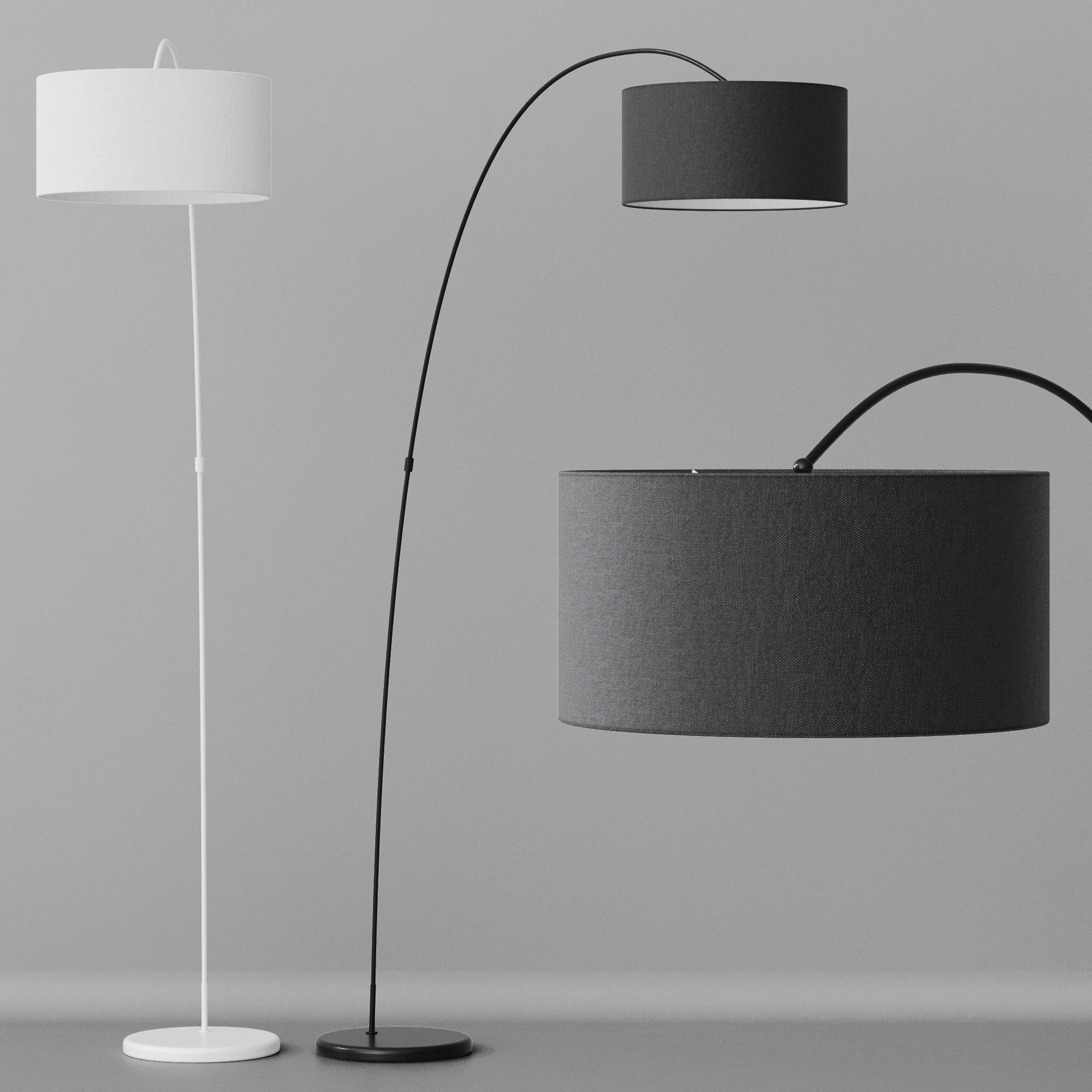 Floor lamp Faro Barcelona PAPUA 3D model_12