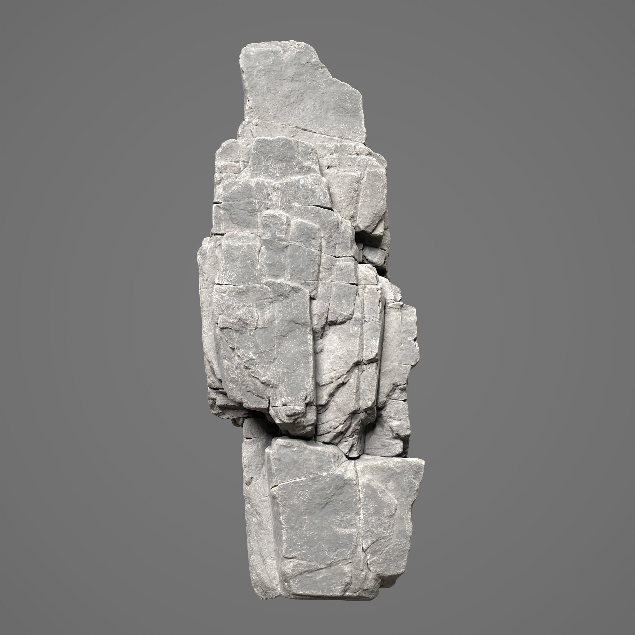 High Poly Black Cracked Cliff  Rock 231012 3D model_8