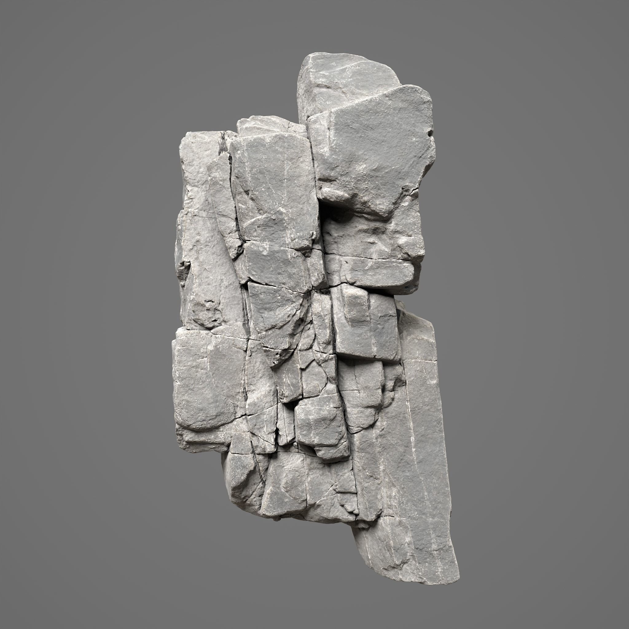 High Poly Black Cracked Cliff  Rock 231012 3D model_10