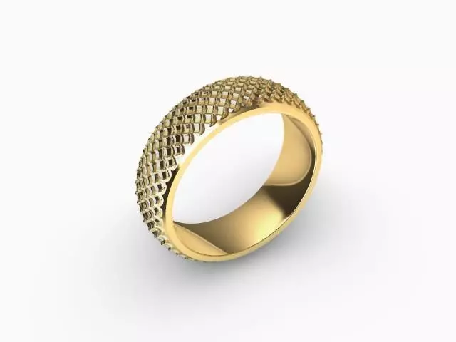 diamond weave ring band US size 9 3D print model