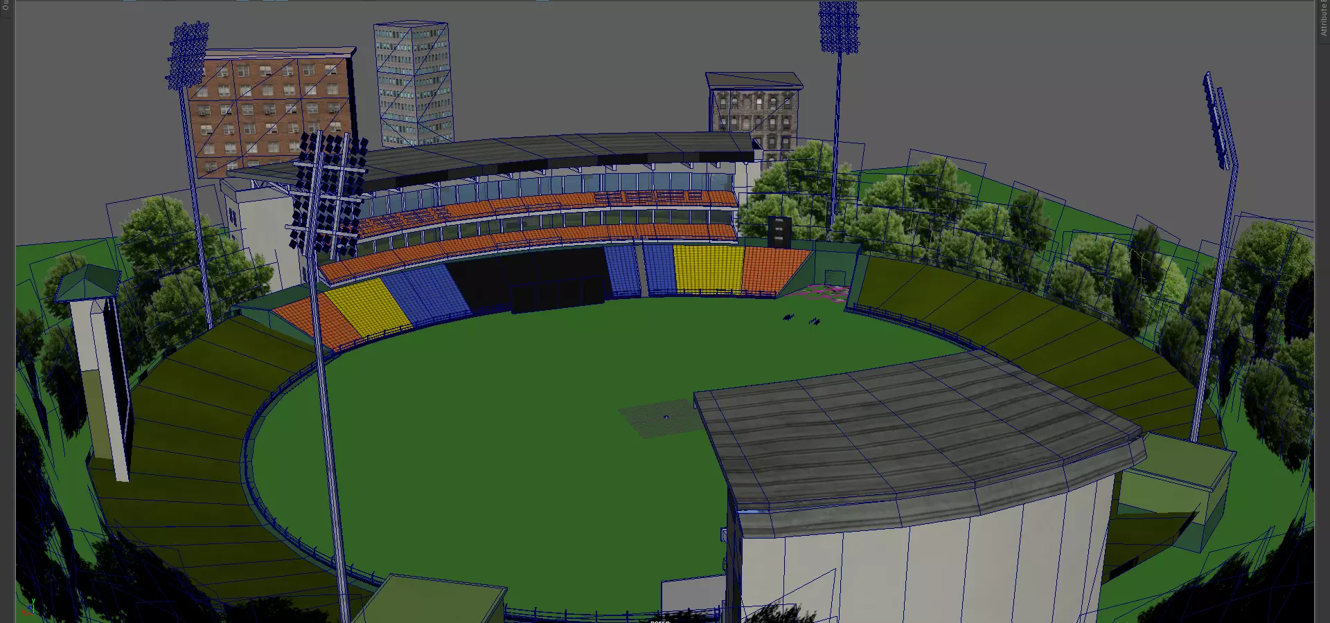 Pallekelle Stadium Low-poly 3D model