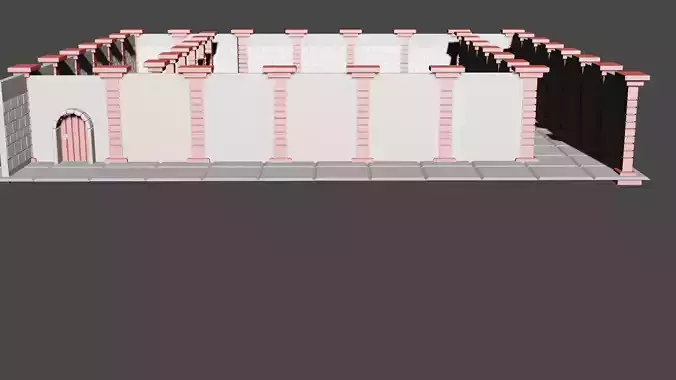 low poly medieval castle scene 