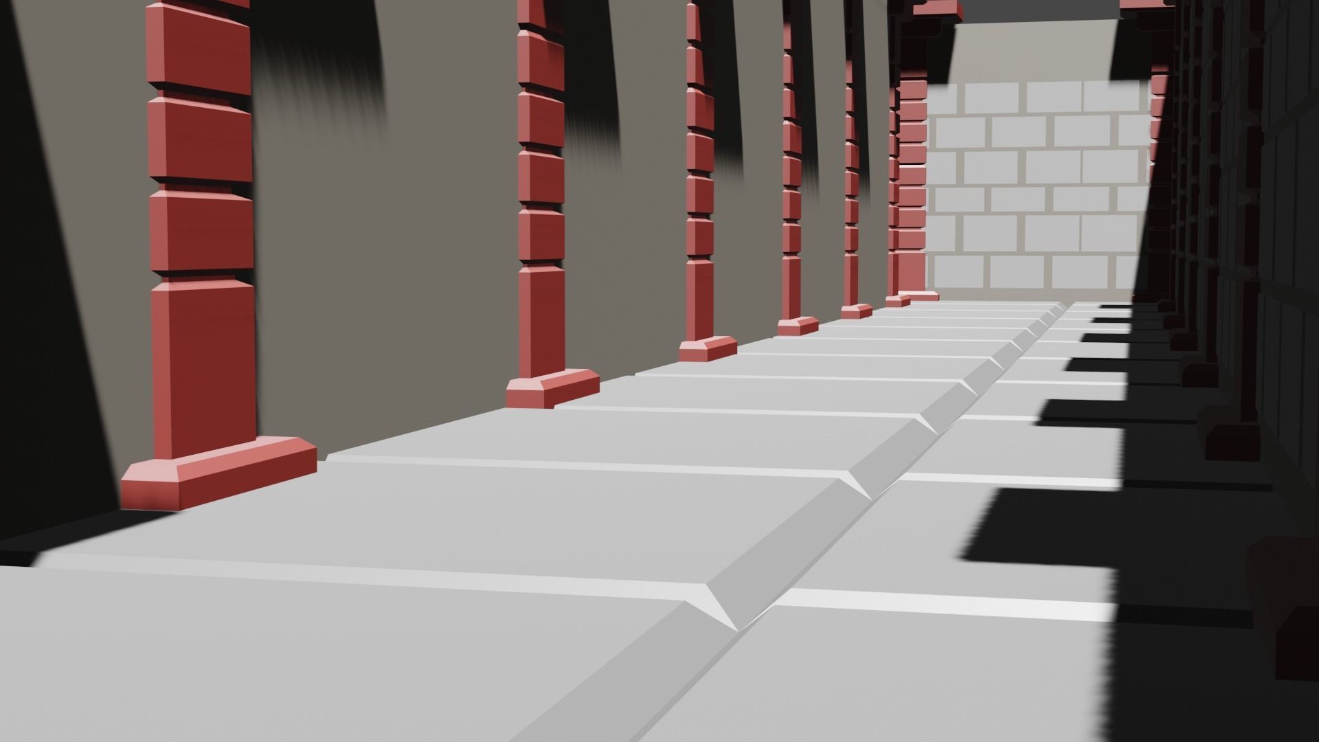 low poly medieval castle scene  3D model_3