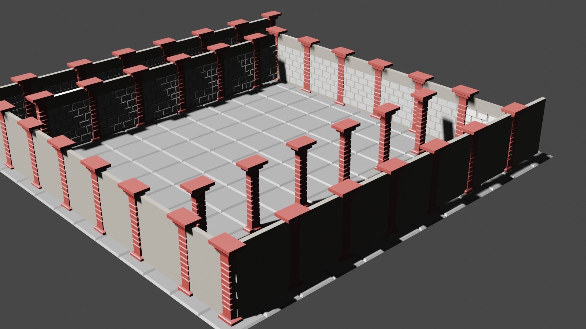 low poly medieval castle scene  3D model_4