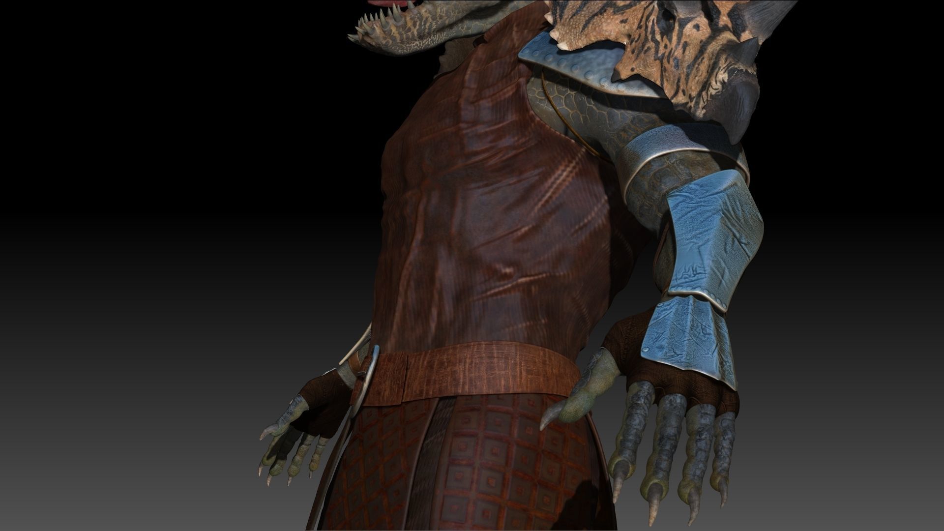 Theropod Rex Man Sculpt Project 3D model_18