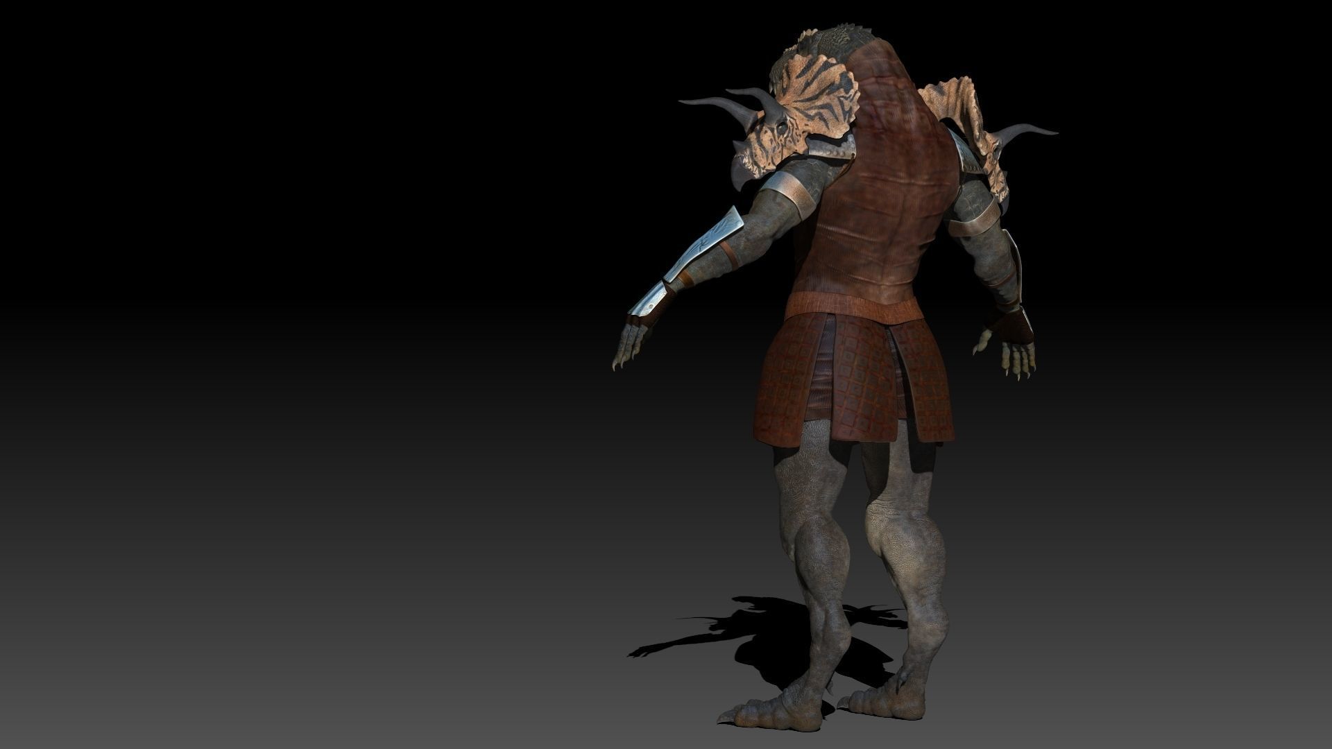 Theropod Rex Man Sculpt Project 3D model_12