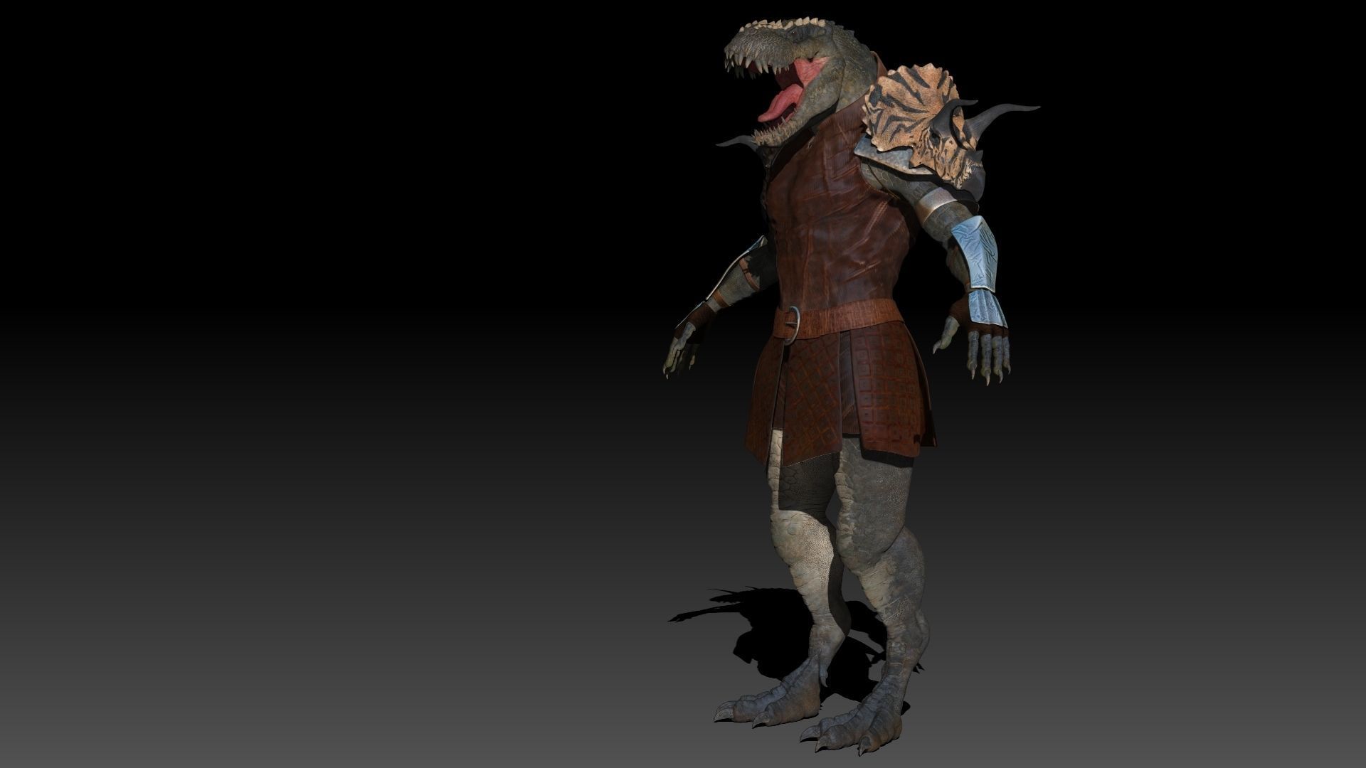 Theropod Rex Man Sculpt Project 3D model_11