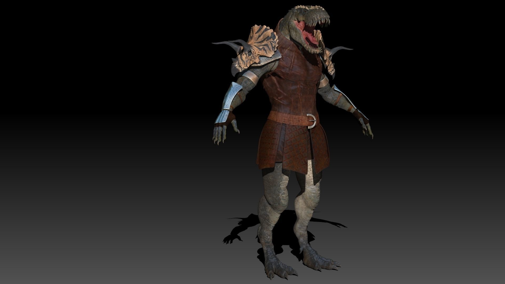 Theropod Rex Man Sculpt Project 3D model_2