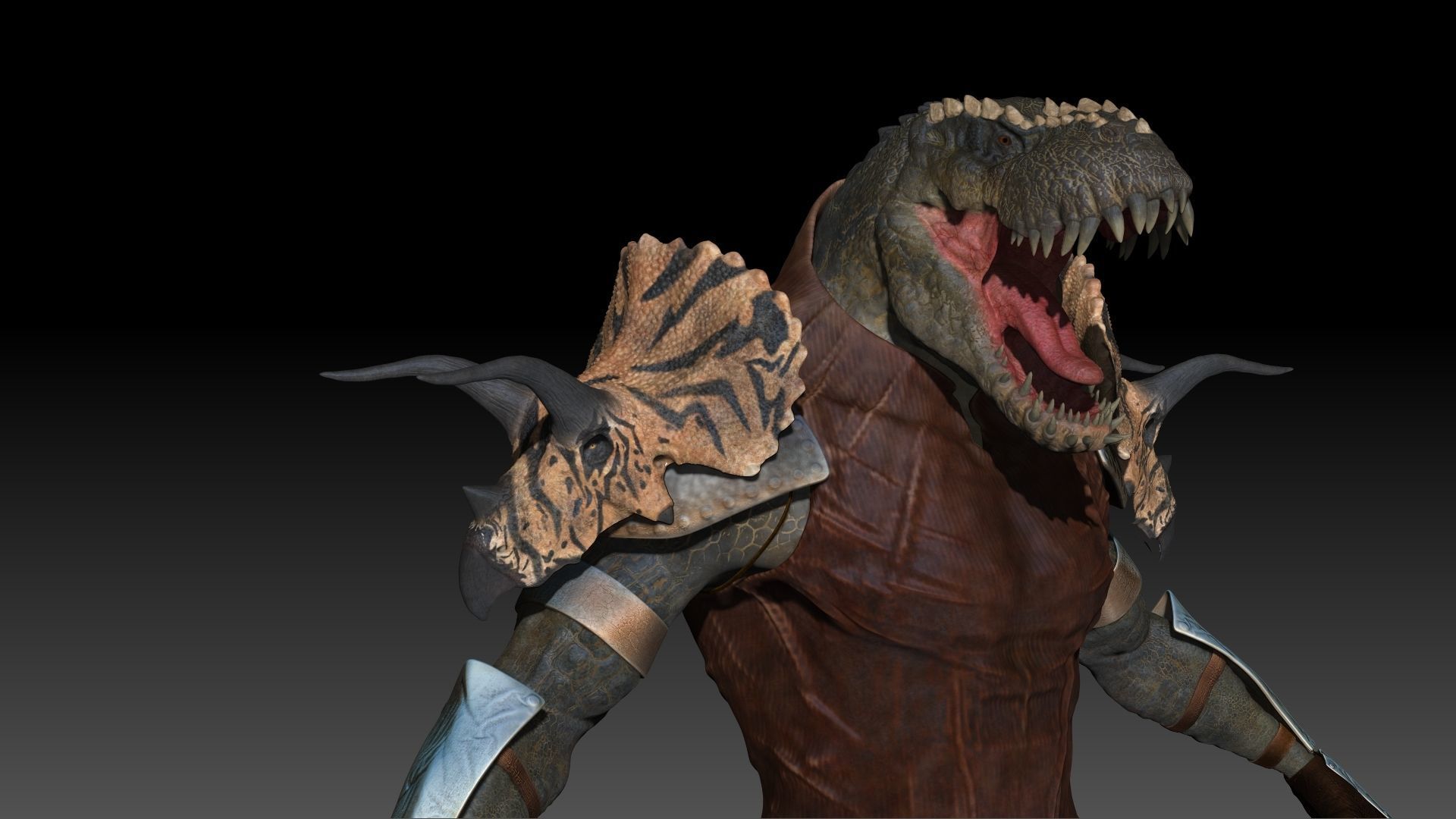 Theropod Rex Man Sculpt Project 3D model_10