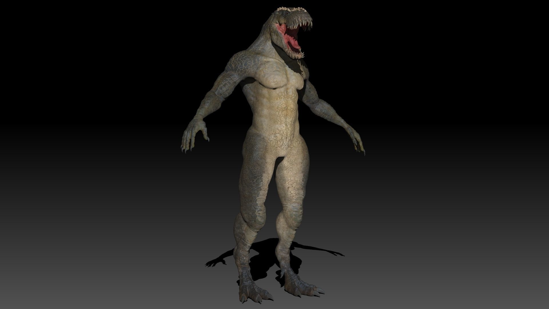 Theropod Rex Man Sculpt Project 3D model_9
