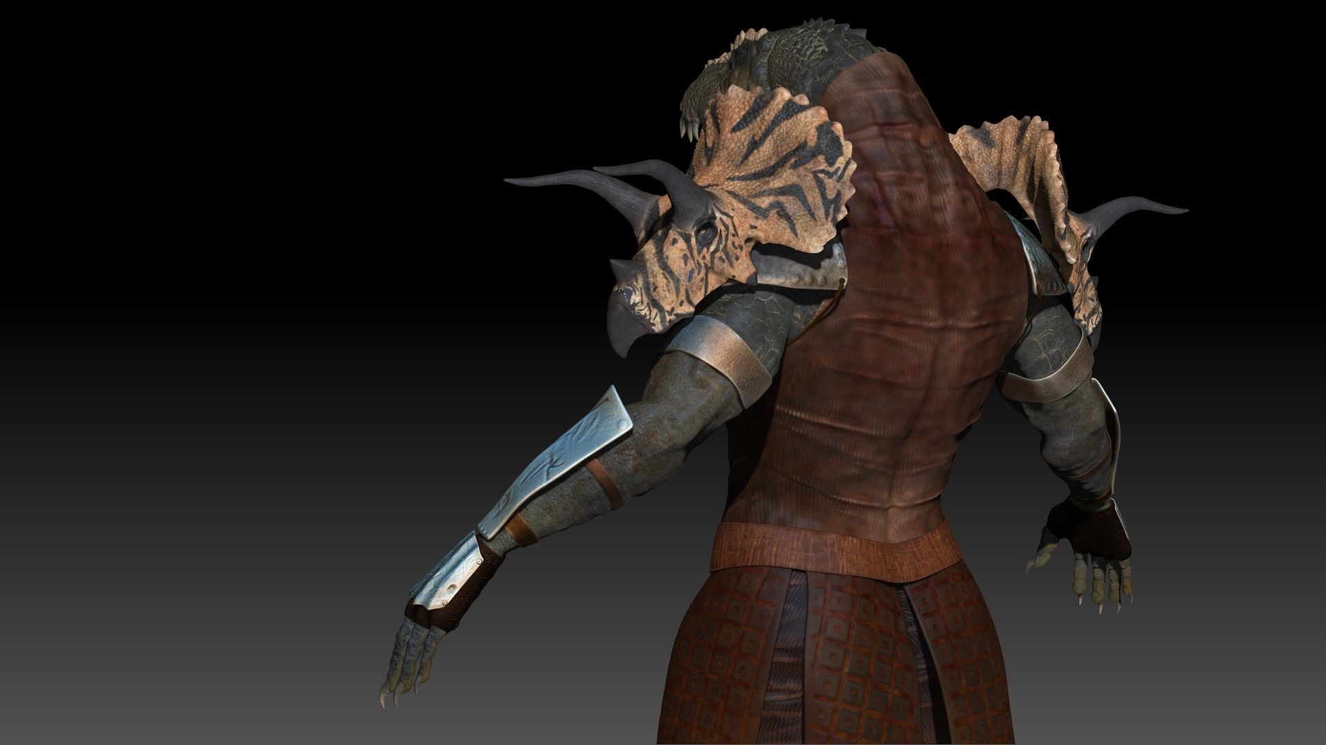 Theropod Rex Man Sculpt Project 3D model_16