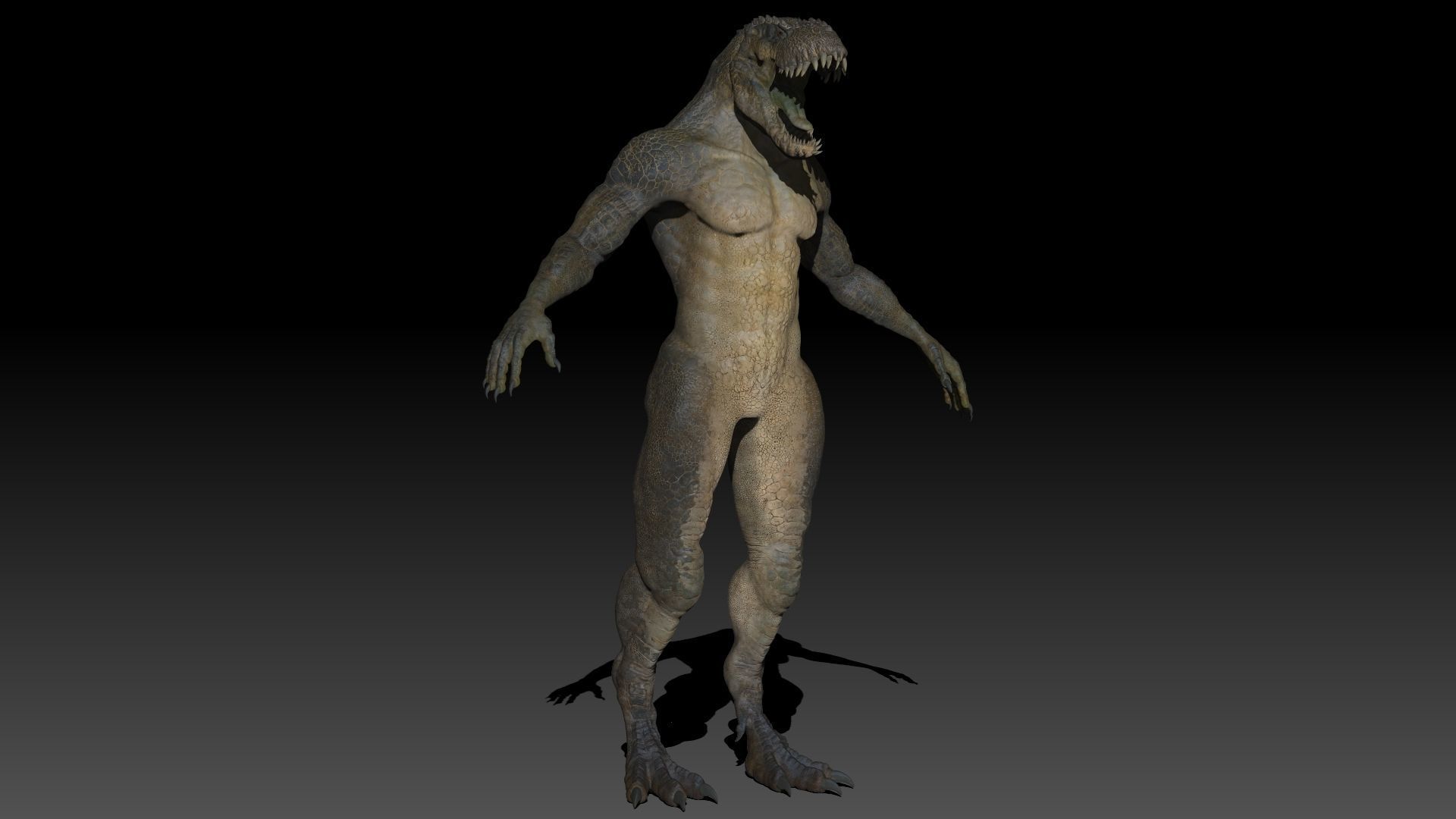 Theropod Rex Man Sculpt Project 3D model_6