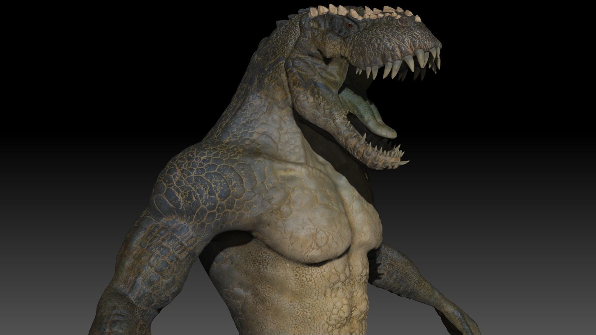 Theropod Rex Man Sculpt Project 3D model_8