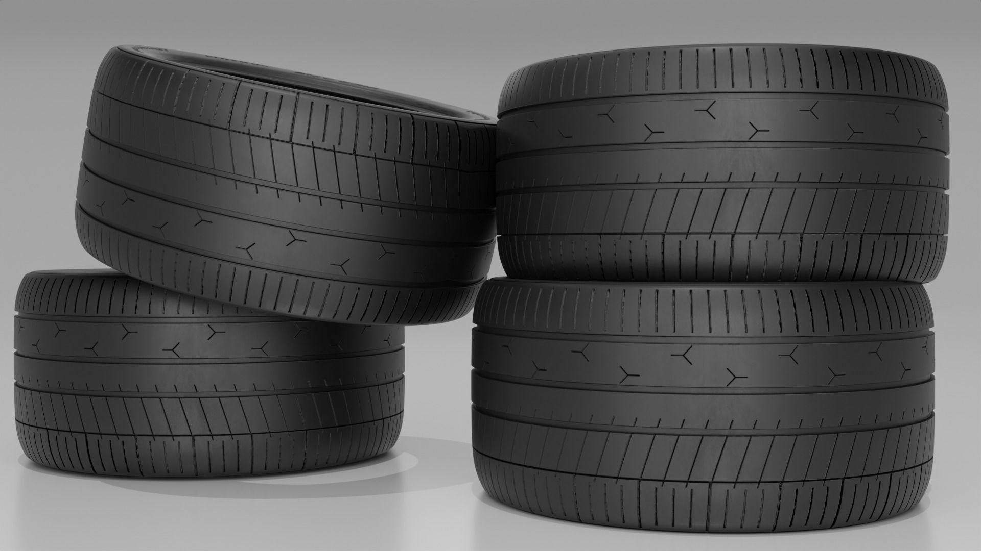 Sports Tire Low-poly 3D model_3