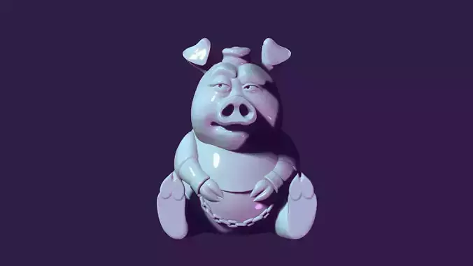 funny pig toy in handcuffs