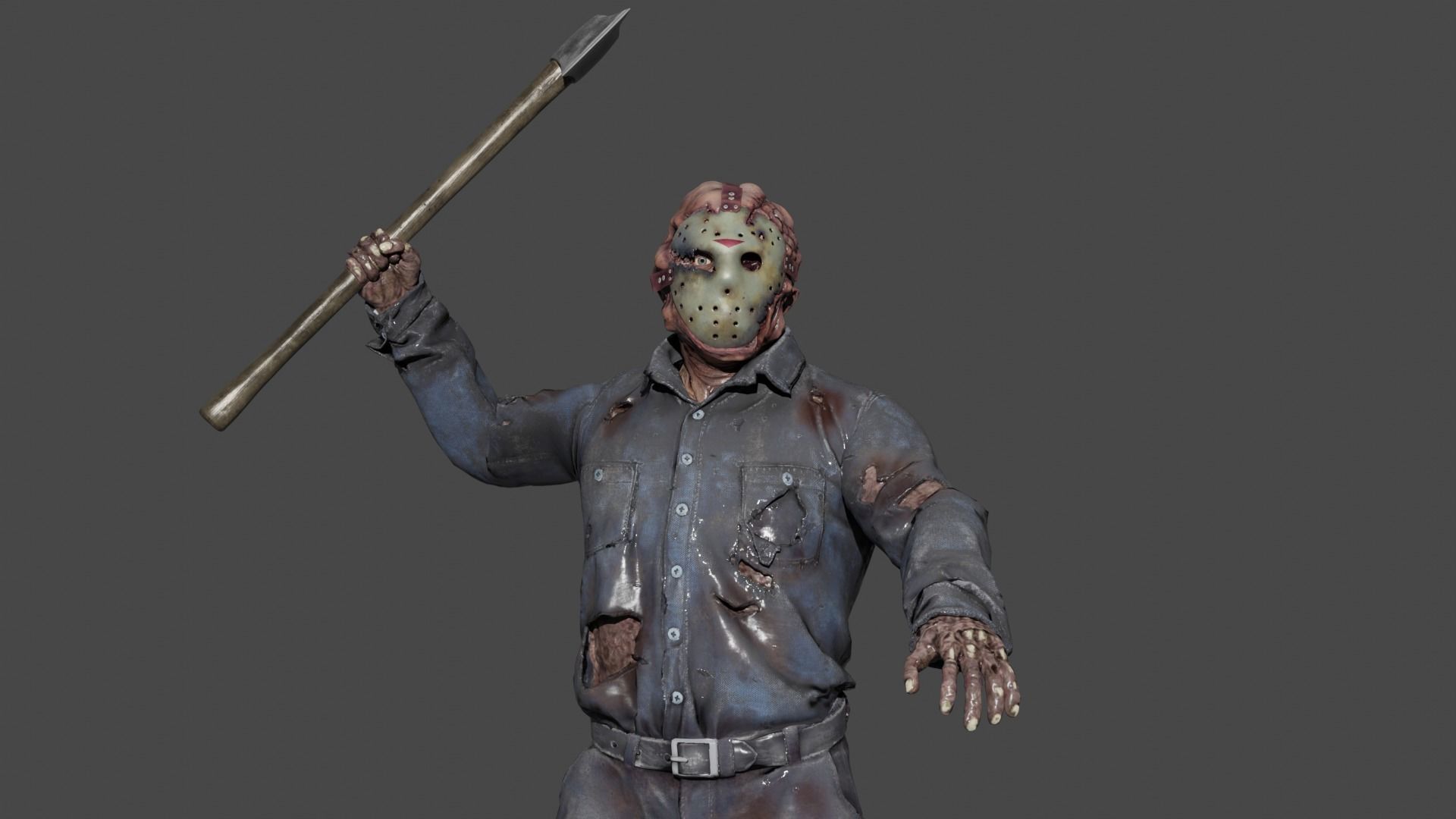 Jason Voorhees Low-poly 3D model_1