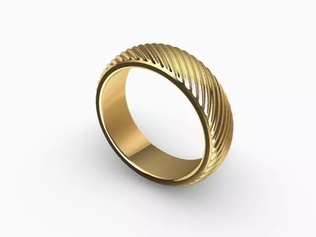 fluted ring band US size 10 3D print model