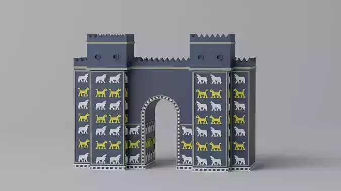 Cartoon Ishtar Gate Babylon Iraq