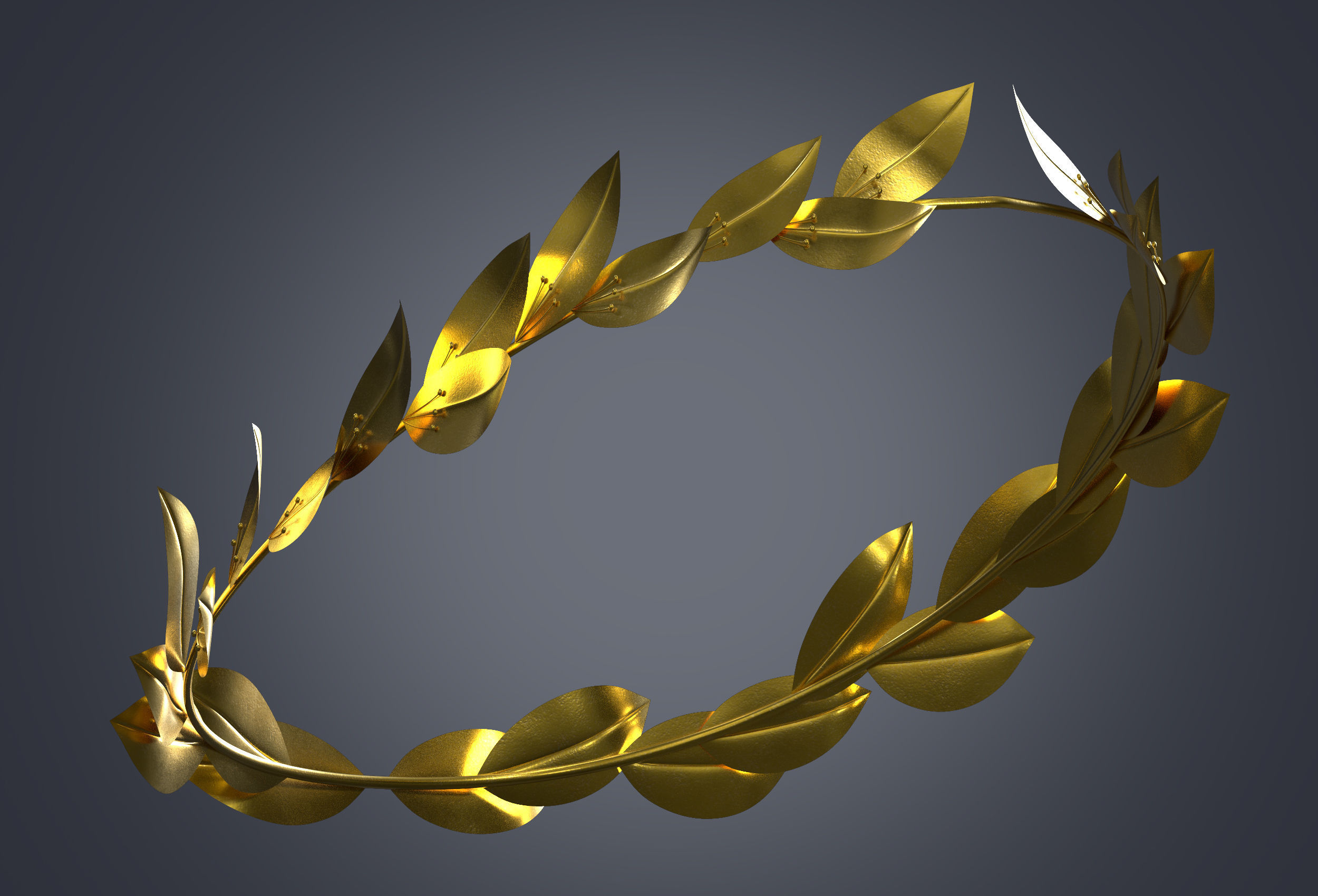 Laurel Wreath Low-poly 3D model_3