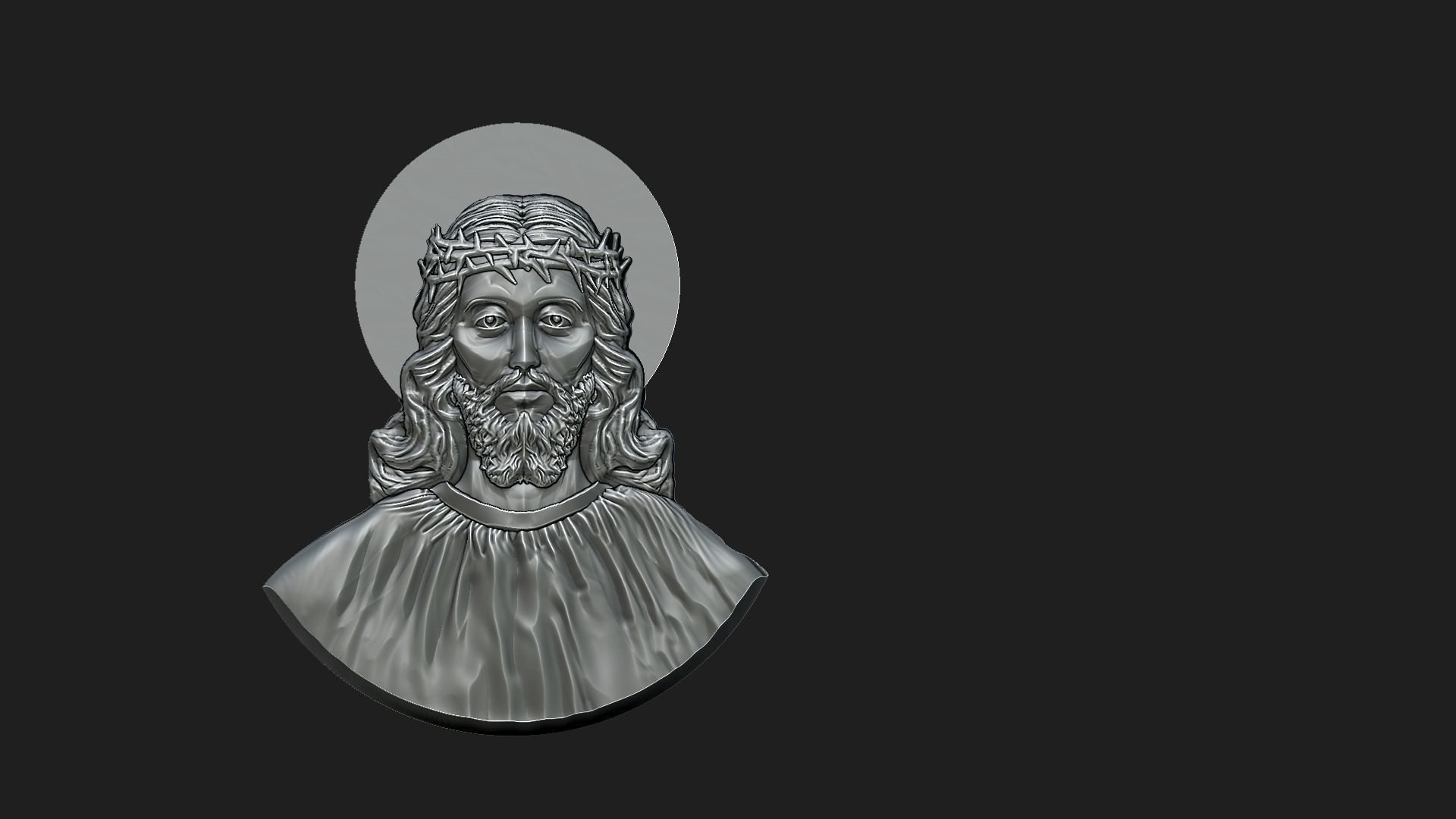 Jesus pendant 3D print model_5