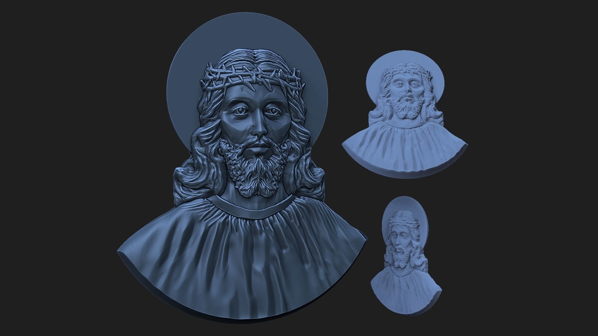 Jesus pendant 3D print model_4
