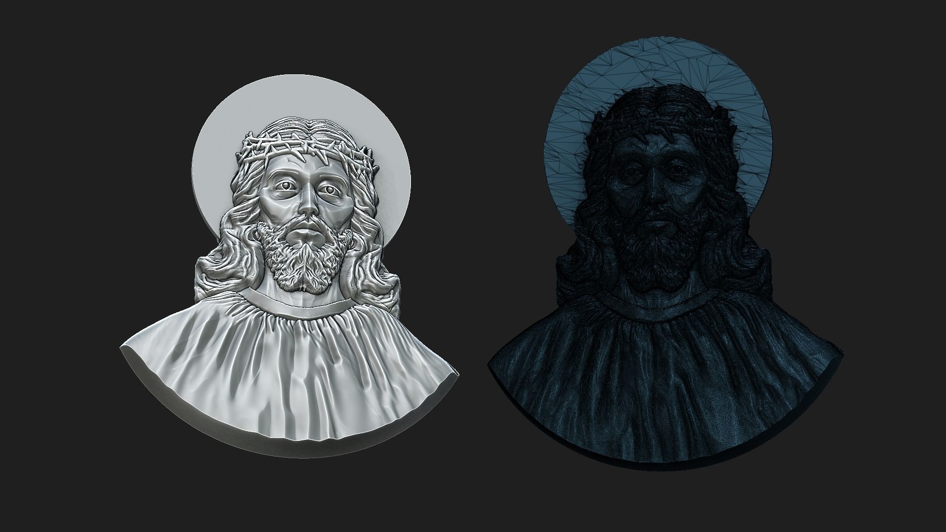 Jesus pendant 3D print model_3