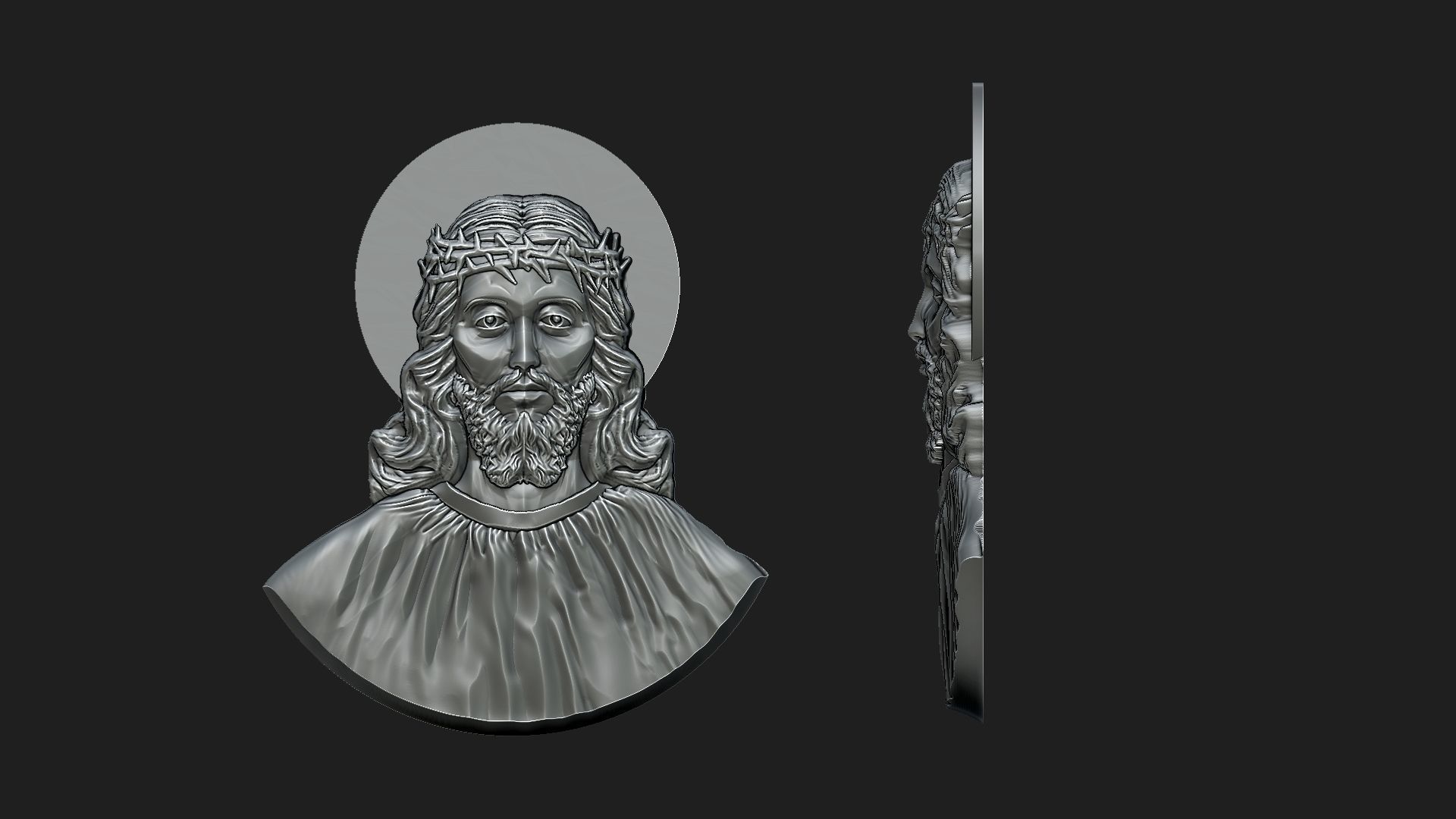 Jesus pendant 3D print model_1