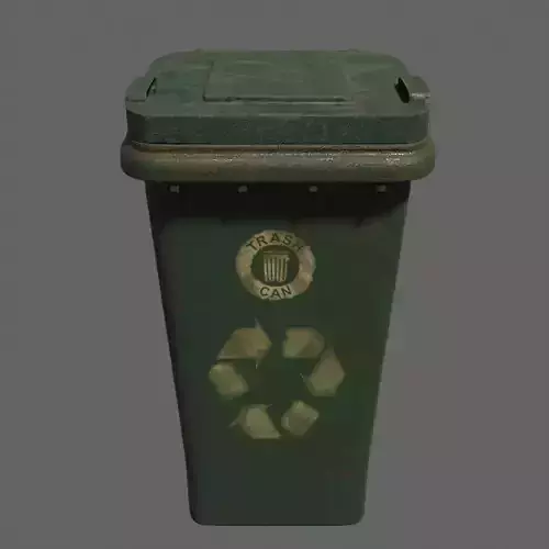 Old Plastic Trash Can 3D Model