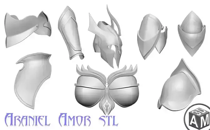 Armors for Araniel Elf Girl 3D print model
