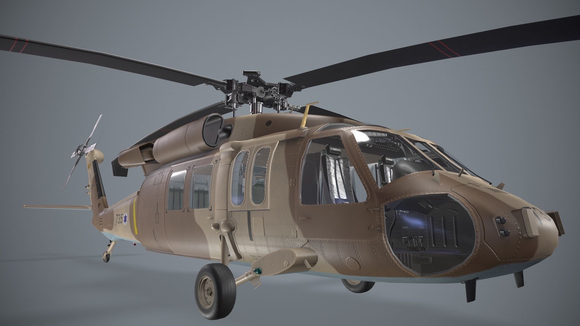 UH-60 Israel Static Low-poly 3D model_6