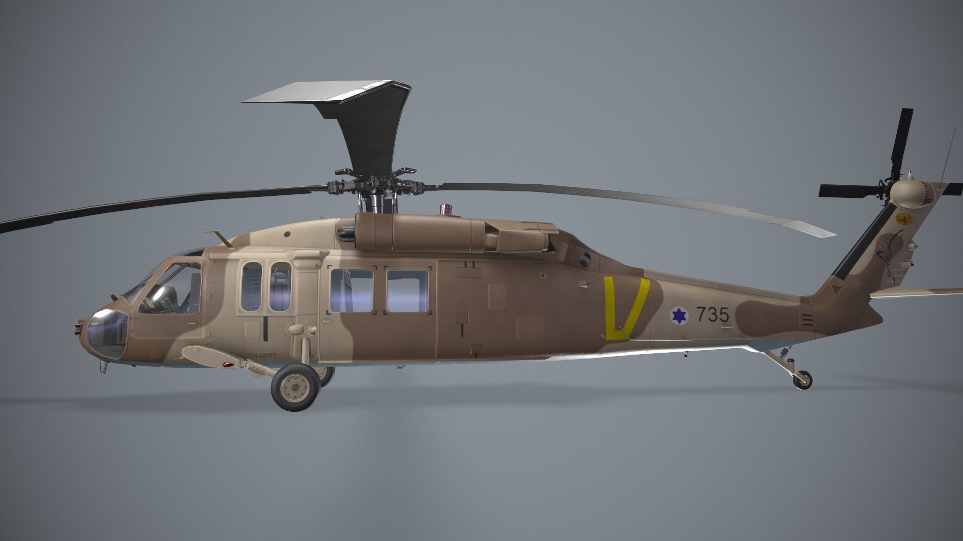 UH-60 Israel Static Low-poly 3D model_3