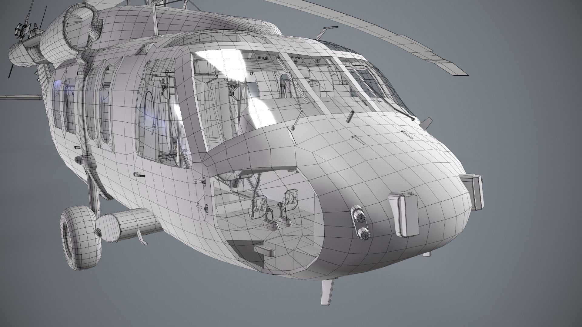 UH-60 Israel Static Low-poly 3D model_29