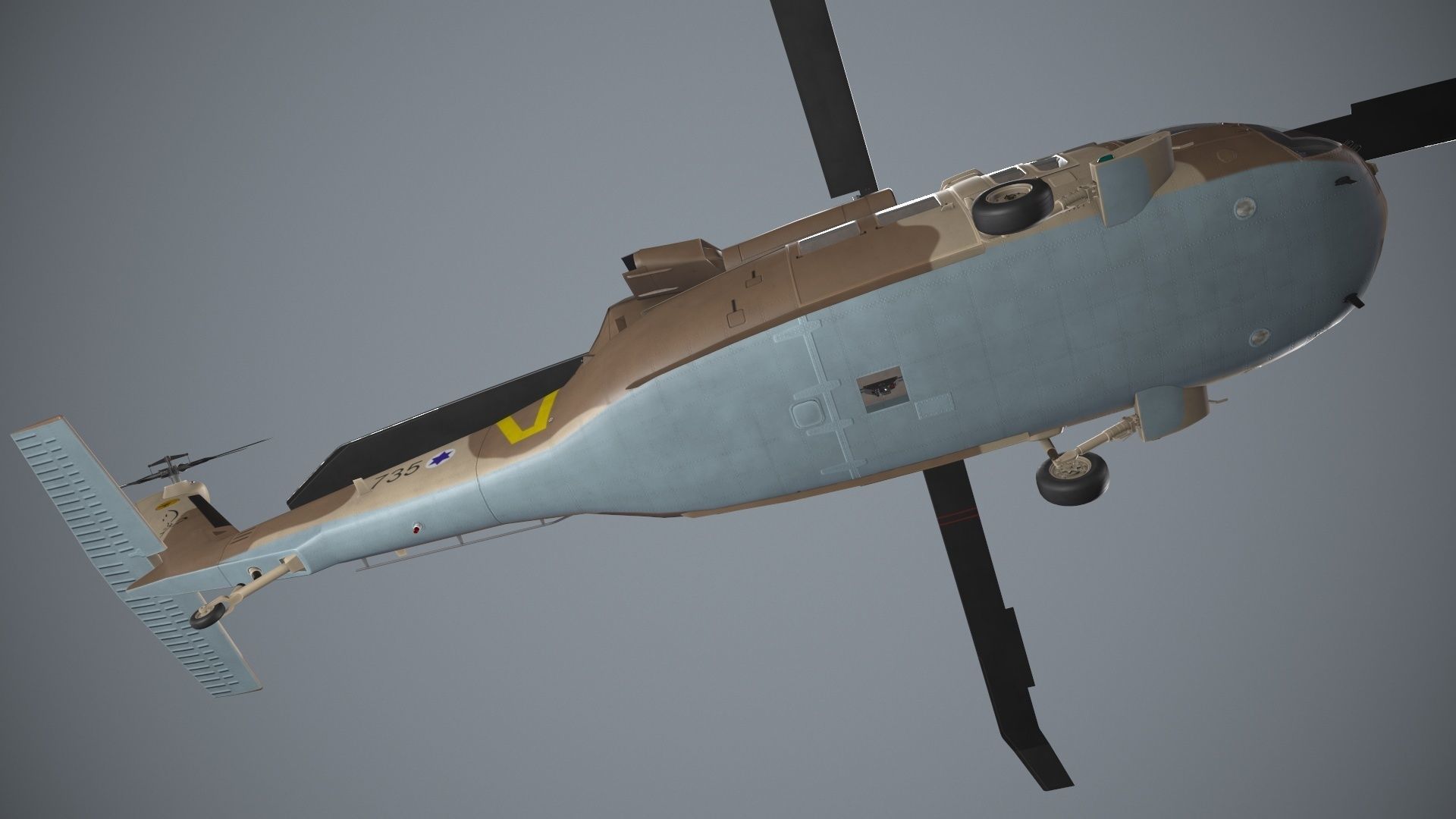 UH-60 Israel Basic Animation Low-poly 3D model_10