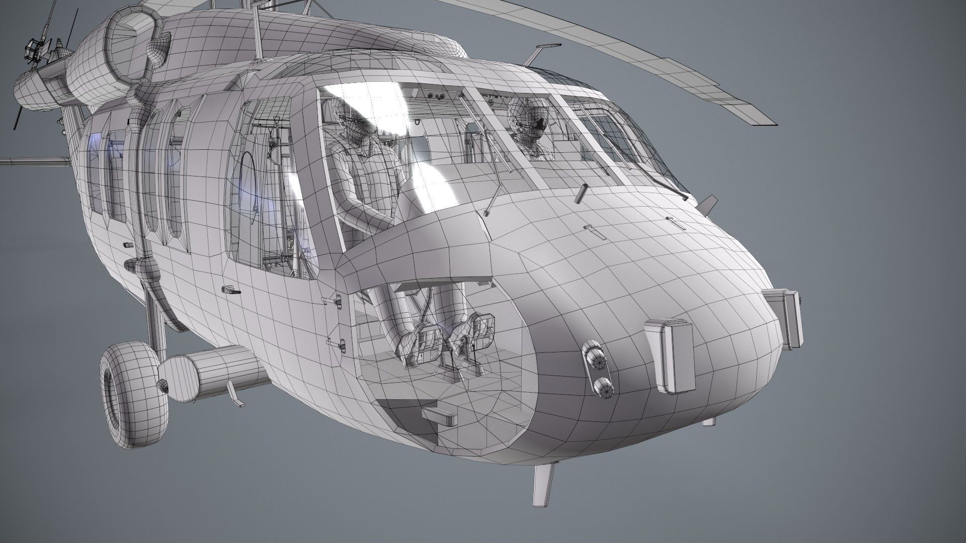 UH-60 Israel Basic Animation Low-poly 3D model_29