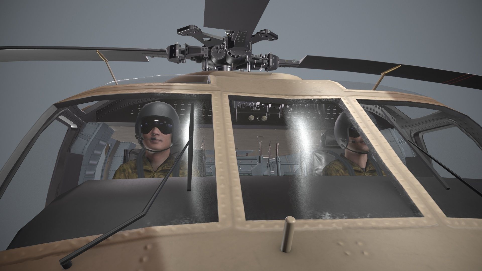 UH-60 Israel Basic Animation Low-poly 3D model_11