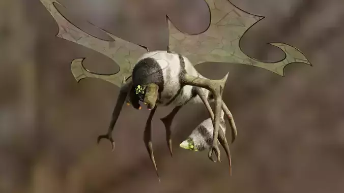 Ben 10 Stinkfly Classic with Wings Animation Low-poly 3D model