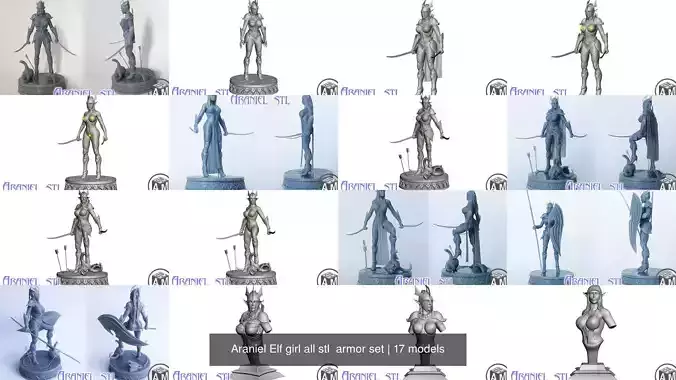 Araniel Elf girl all stl  armor set
