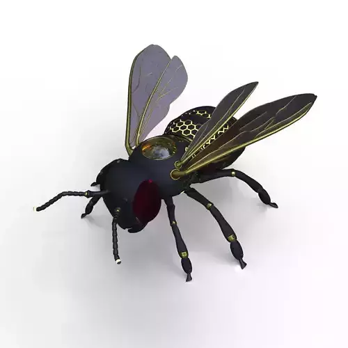 Mecha Honey Bee Low-poly 3D model