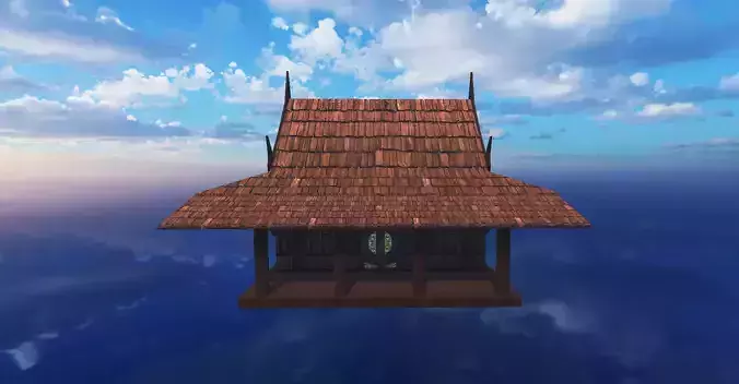 Thai traditional house 03 Low-poly 3D model