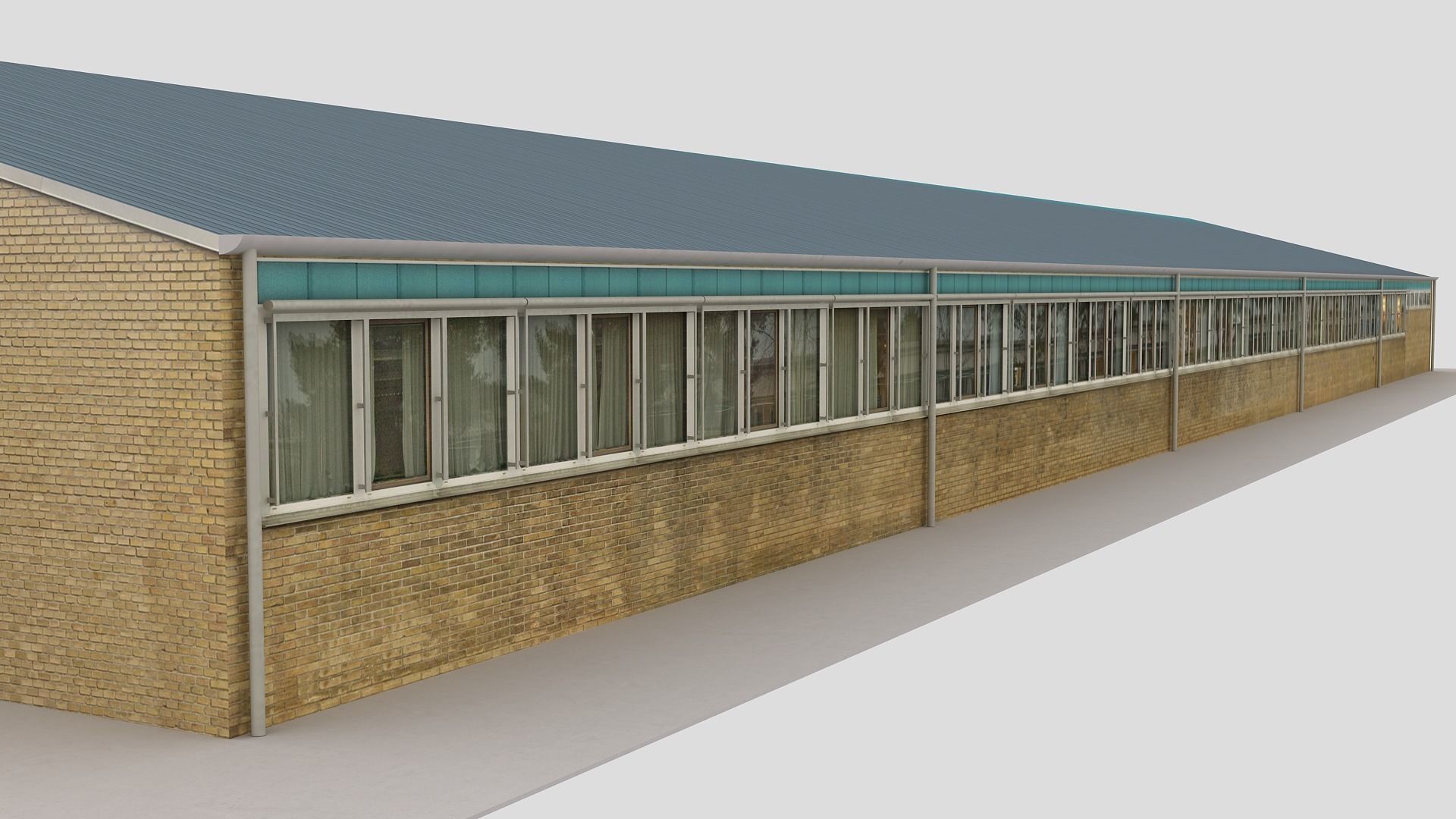 Realistic European City Block Building 01 Low-poly 3D model_3