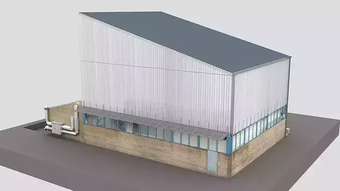 Realistic European City Block Building 02 Low-poly 3D model 5