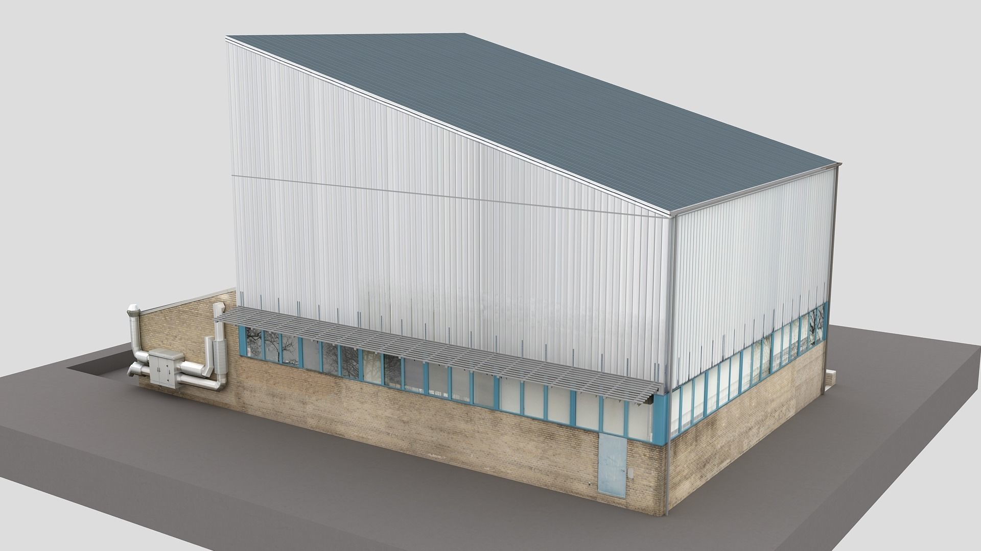 Realistic European City Block Building 02 Low-poly 3D model_4