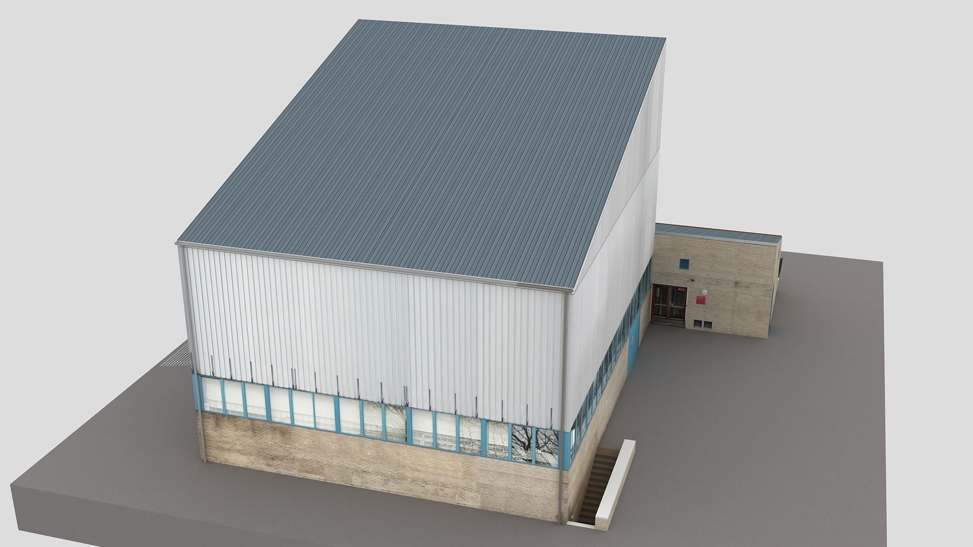 Realistic European City Block Building 02 Low-poly 3D model_7